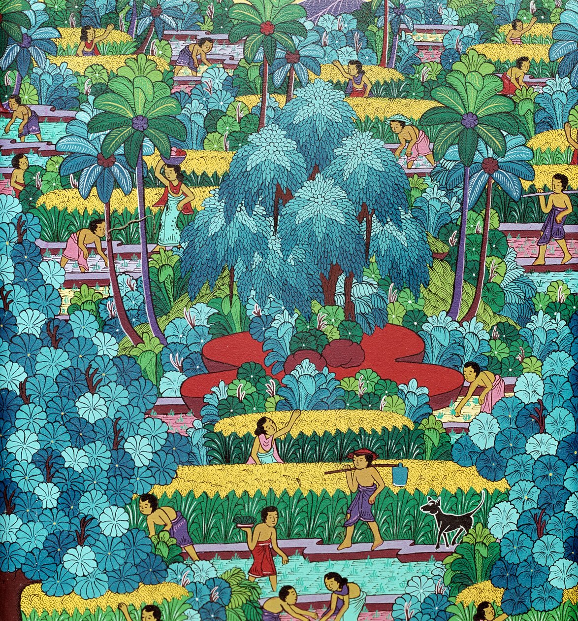 Traditionellt balinesiskt naivistiskt måleri, Indonesien 1900-tal av School Balinese