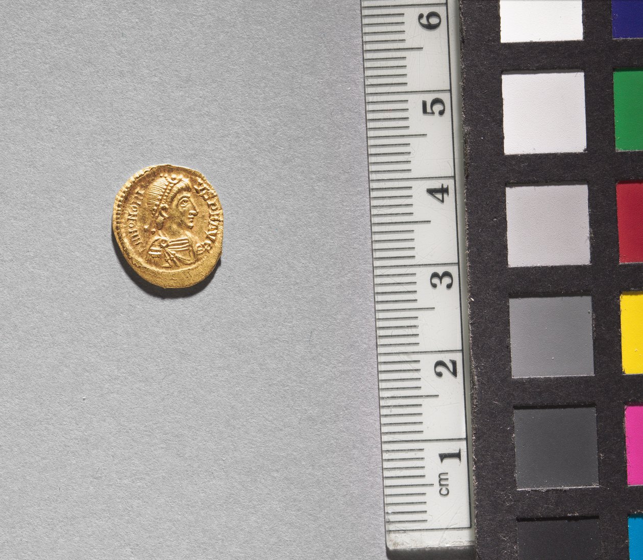 Solidus of Arkadios (framsidan), 395-408 (guld) (se CVL 499735 för baksidan) av School Byzantine
