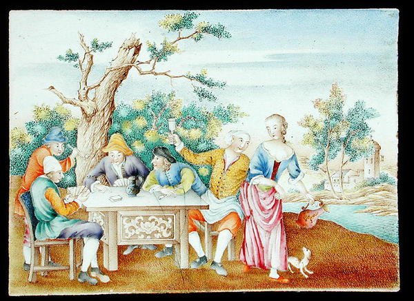 A famille rose tallrik, ca 1740 (emalj) av School Chinese