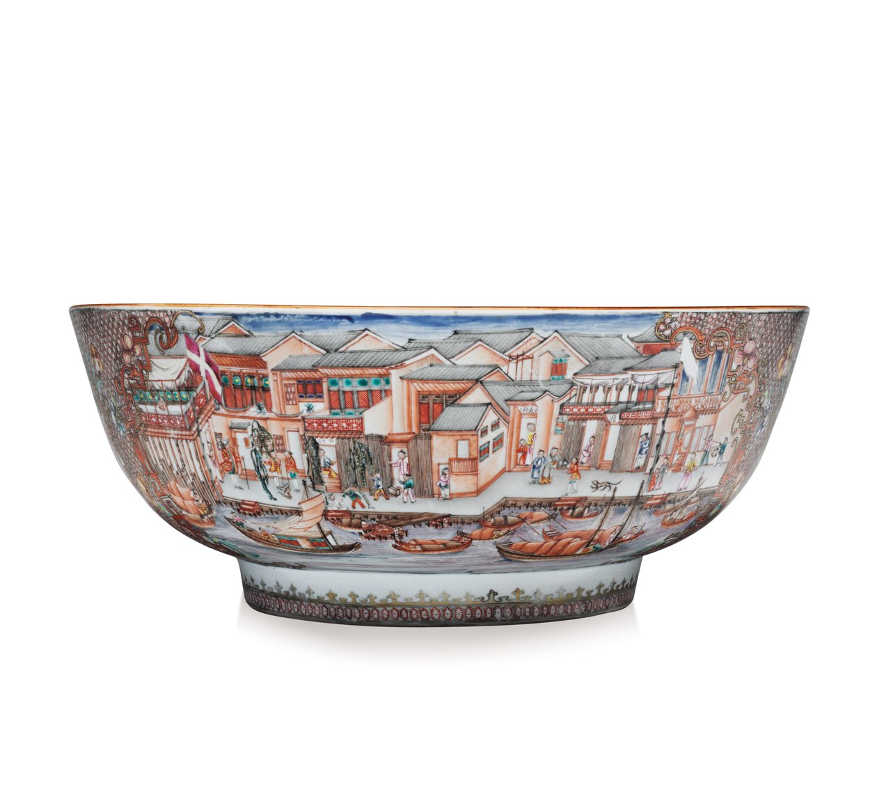 En stor Hong-skål, ca 1785 (keramik) av School Chinese