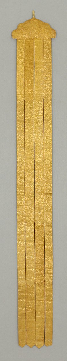 Banderole/tempelupphängning, ca 1700-talet (silkebrokad) av School Chinese