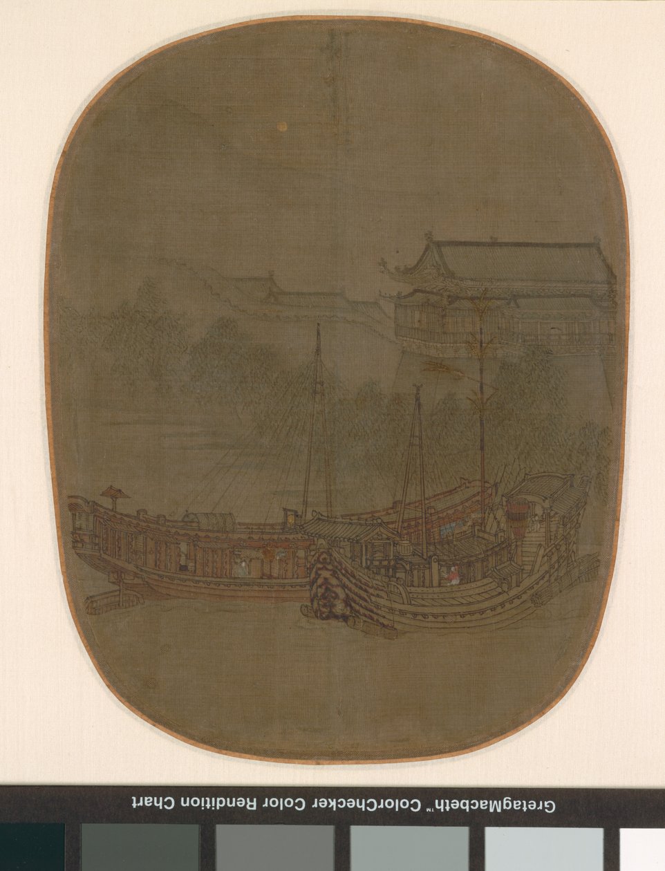 Båtar vid Anchor, Southern Song Dynasty, ca 1150-1200 (bläck & färg på siden) av School Chinese