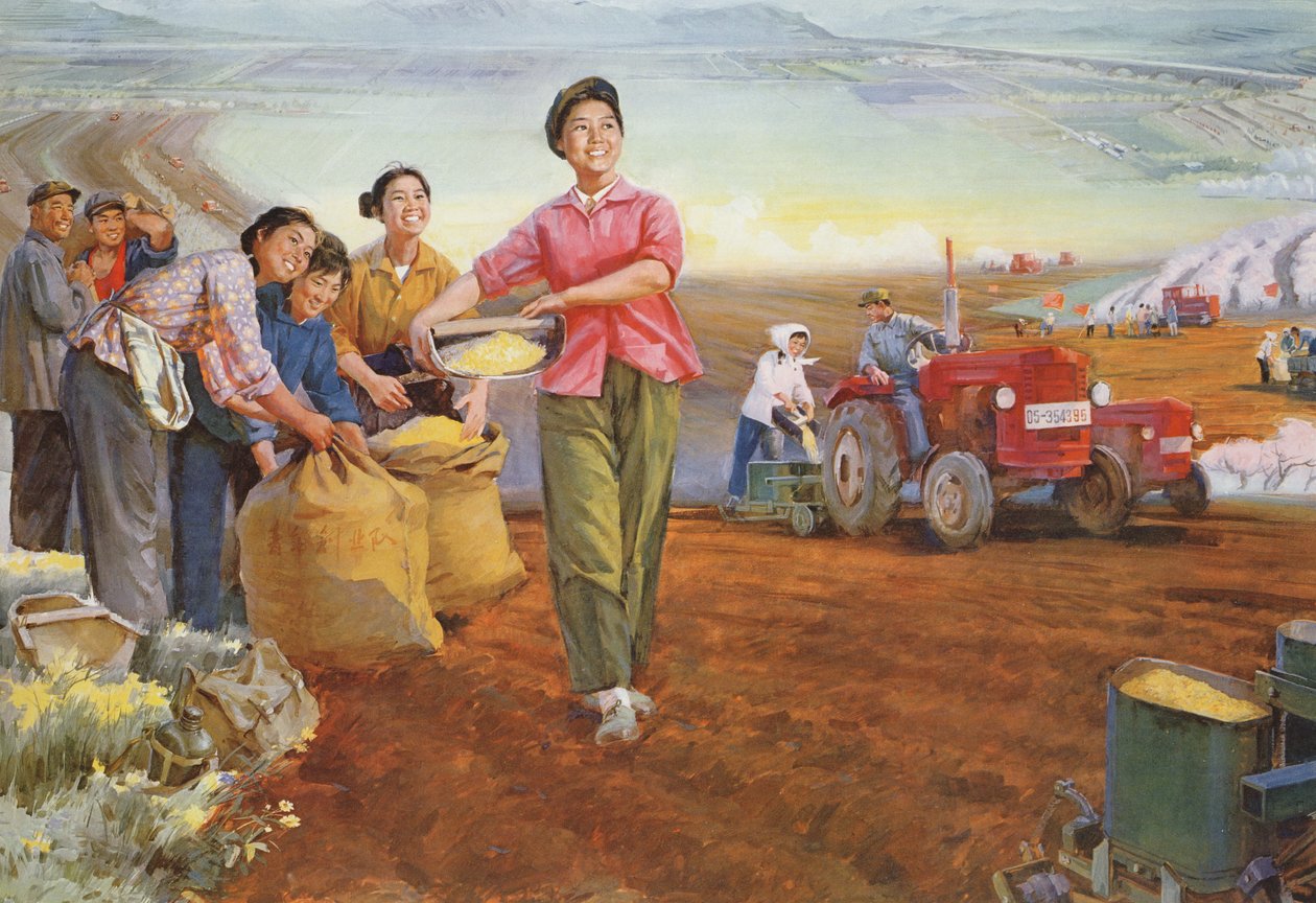 "Jorden fylld av vår", propagandaaffisch från den kinesiska kulturrevolutionen av School Chinese