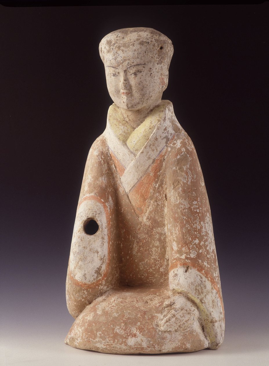 Damen av hovet. Kina, västra Han-tiden (206 AV - 220 AD), 60 cm H. Terrakottastatyett. av School Chinese