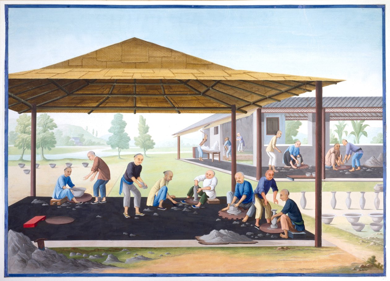 Modellering av vaser och skålar, ca 1825 (gouache på papper) av School Chinese