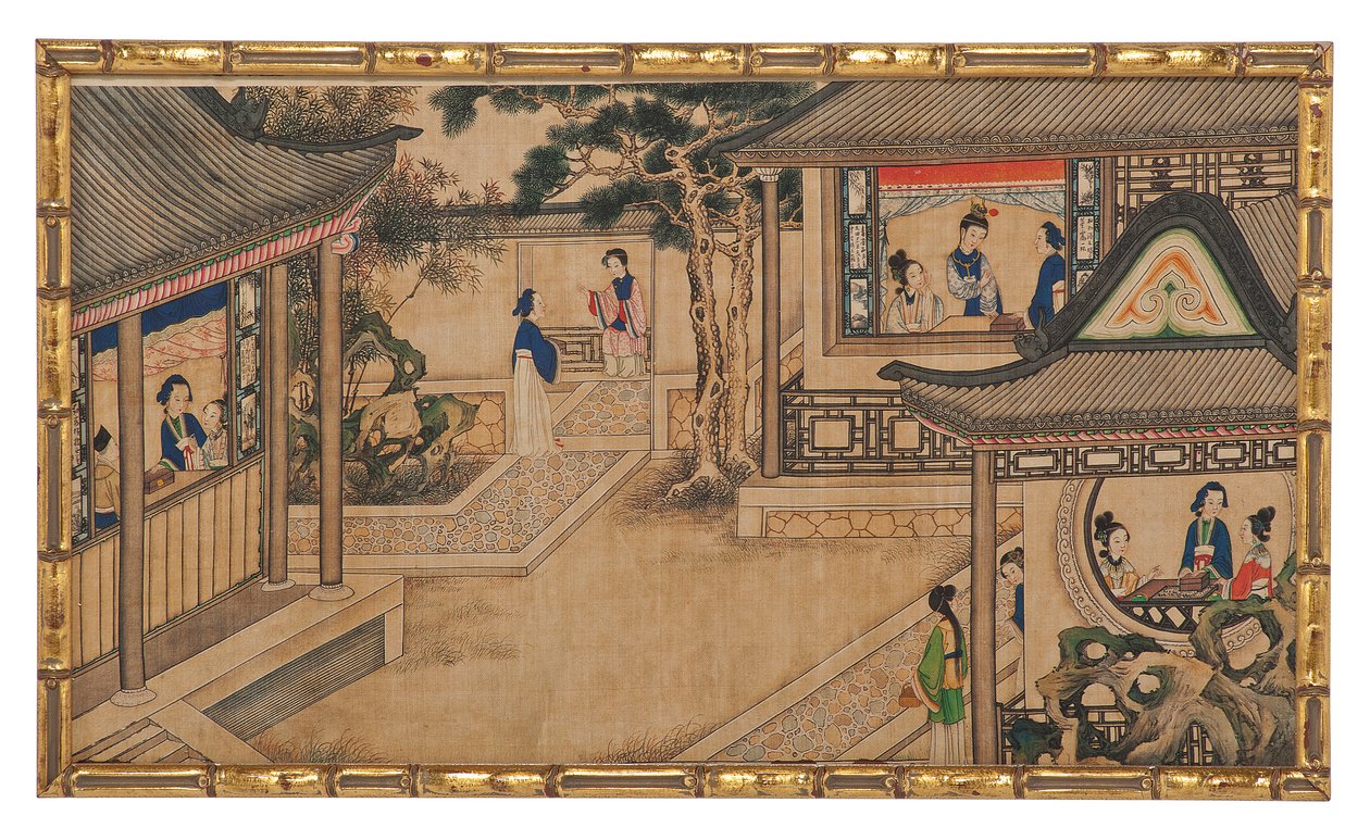 En av tjugofyra scener från Dream of the Red Chamber av School Chinese