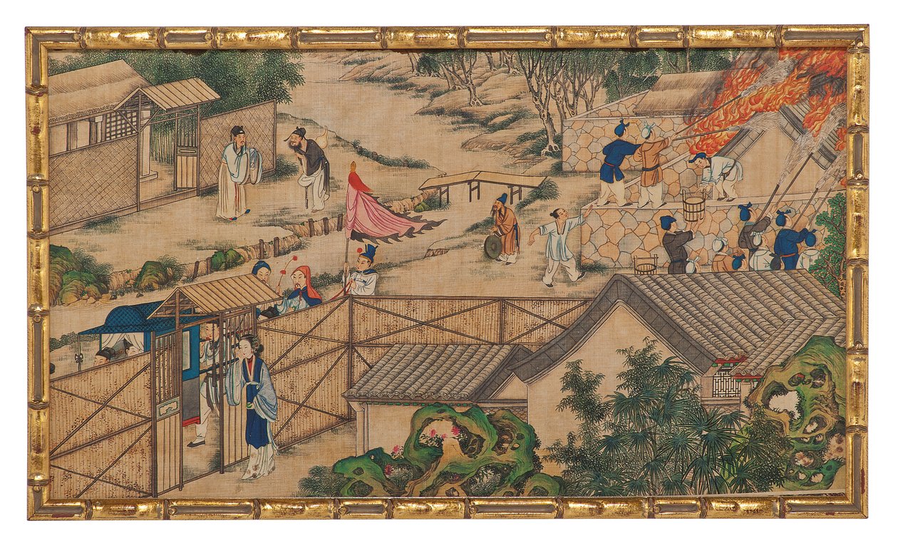 En av tjugofyra scener från Dream of the Red Chamber av School Chinese