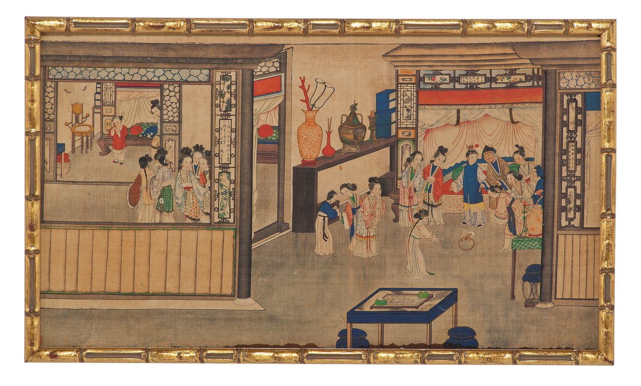 En av tjugofyra scener från Dream of the Red Chamber av School Chinese
