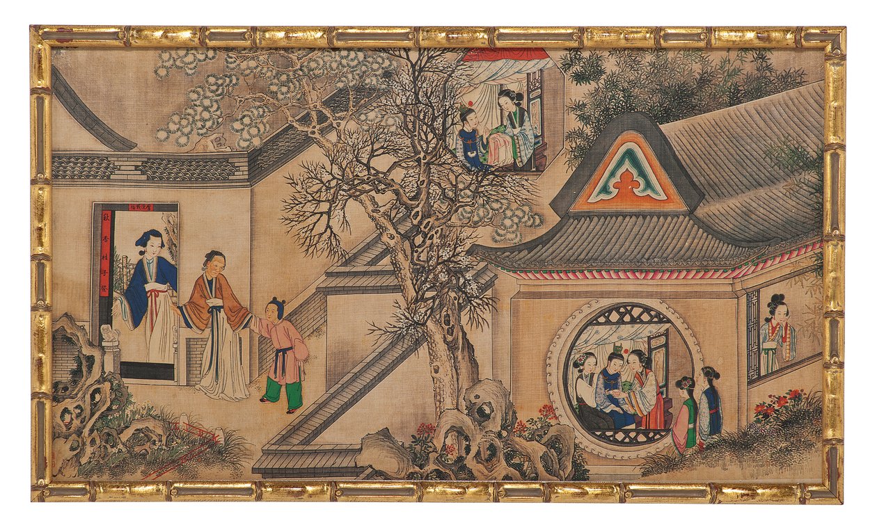 En av tjugofyra scener från Dream of the Red Chamber av School Chinese