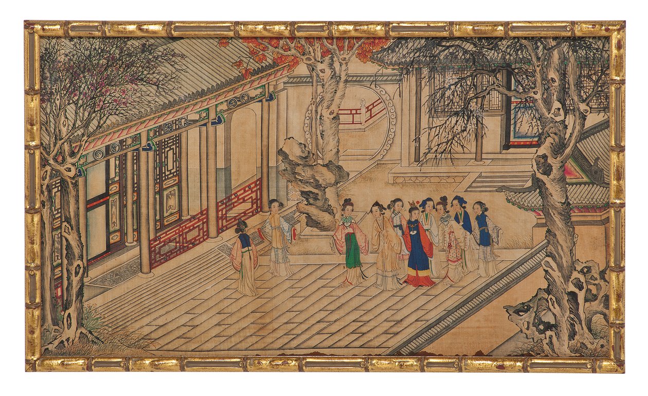 En av tjugofyra scener från Dream of the Red Chamber av School Chinese