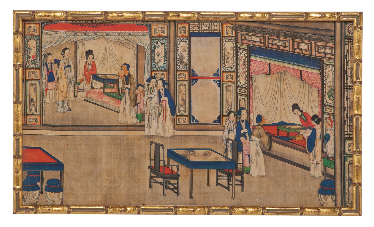 En av tjugofyra scener från Dream of the Red Chamber av School Chinese