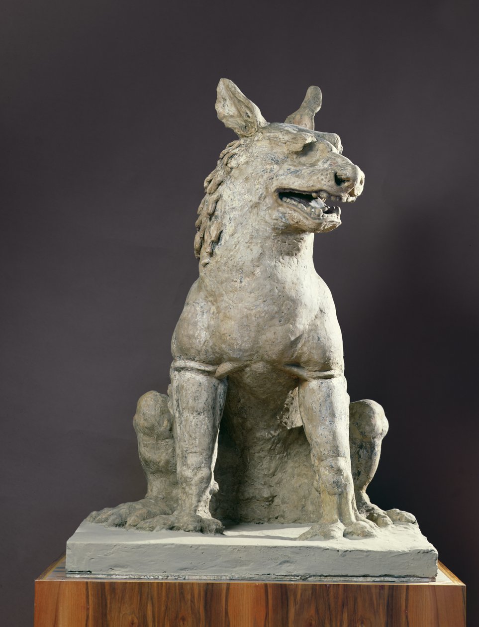 Skulptur tagen från Mogaogrottorna nära Dunhuang i Kina (terrakotta) av School Chinese