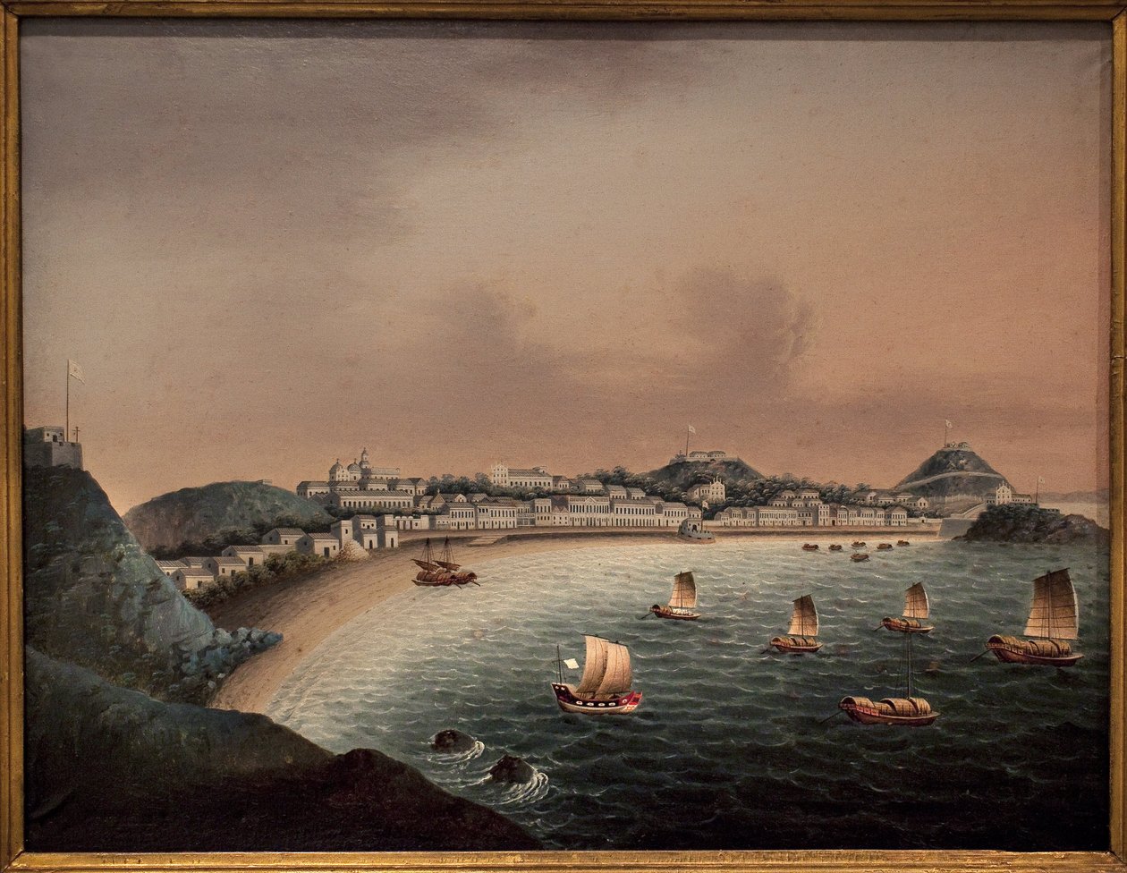 Strikta regler i Macao (Kina). Målning av en kinesisk konstnär, olja på duk, tidigt 1700-tal. Marine Museum, Rotterdam (Nederländerna). av School Chinese