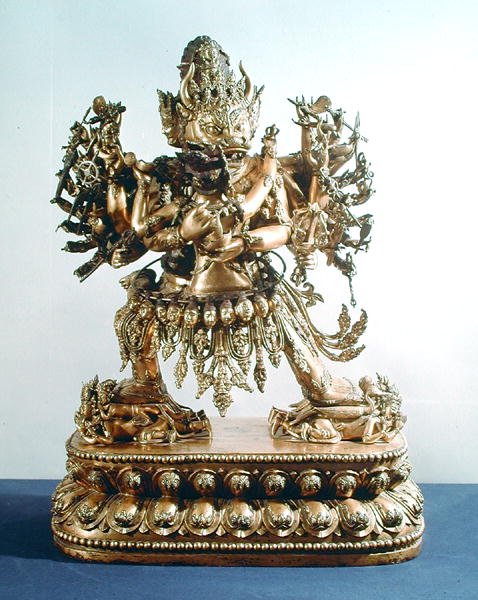 Vajrabhairava, aspekt av Yamantaka, lagens väktare, Qingdynastin av School Chinese