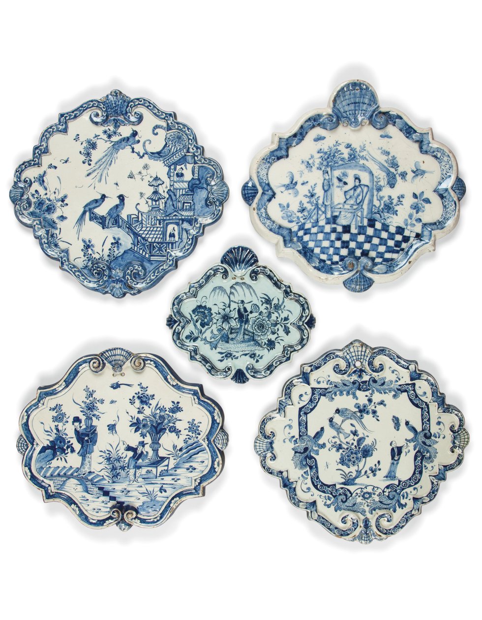Delfts kinoserier formade pastiller, sent 1600 - tidigt 1700-tal (fajans) av School Dutch