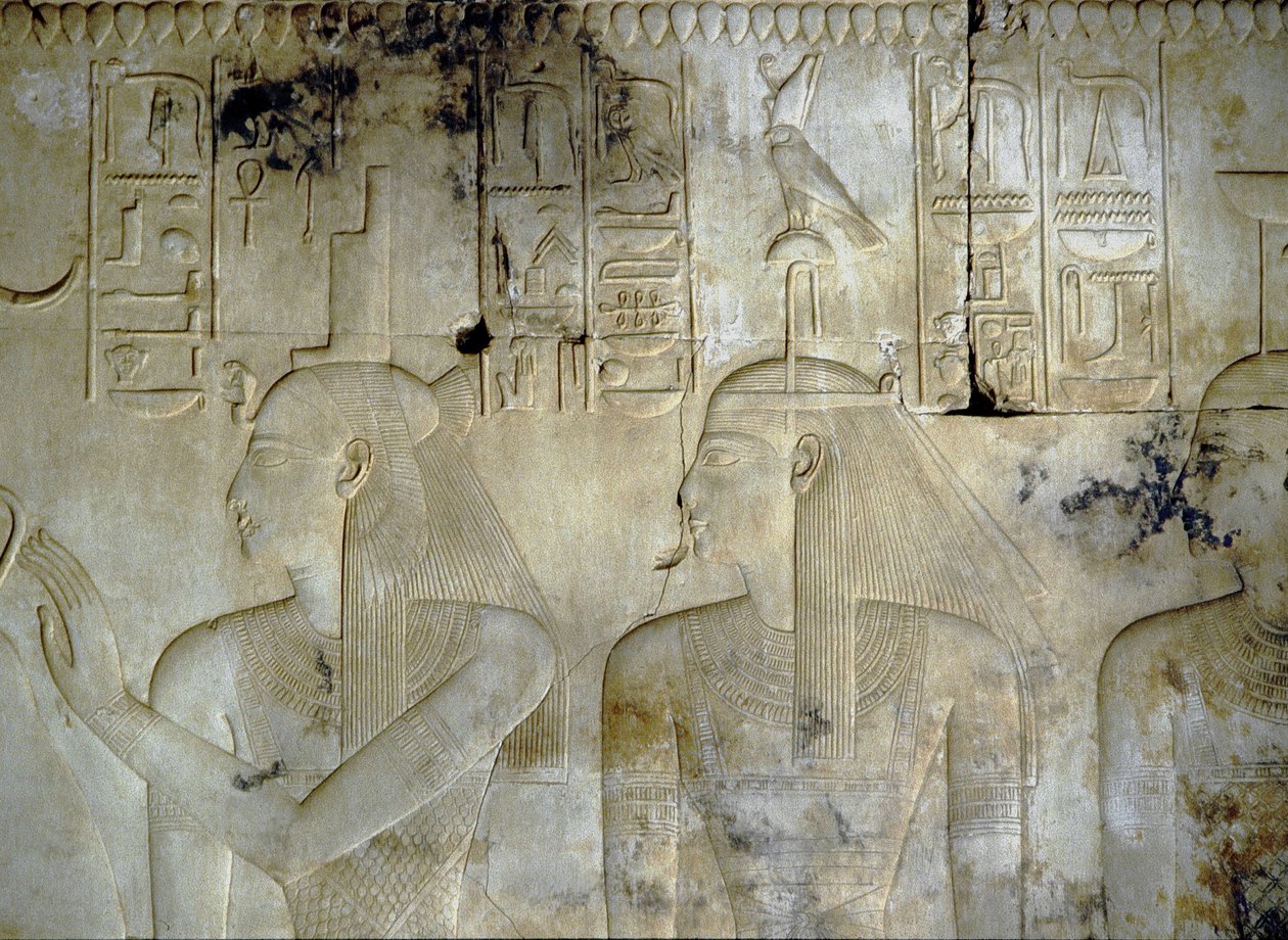 ABYDOS: Seti (Sethi) I:s tempel, gudinnorna som åtföljde faraon. av School Egyptian