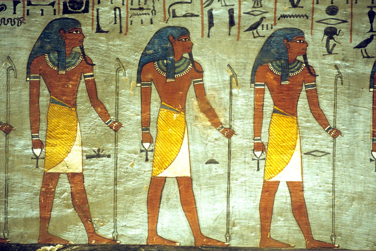 Forntida Egypten, Målning, Ramses I:s grav, Thebe, Underjordens gudar av School Egyptian