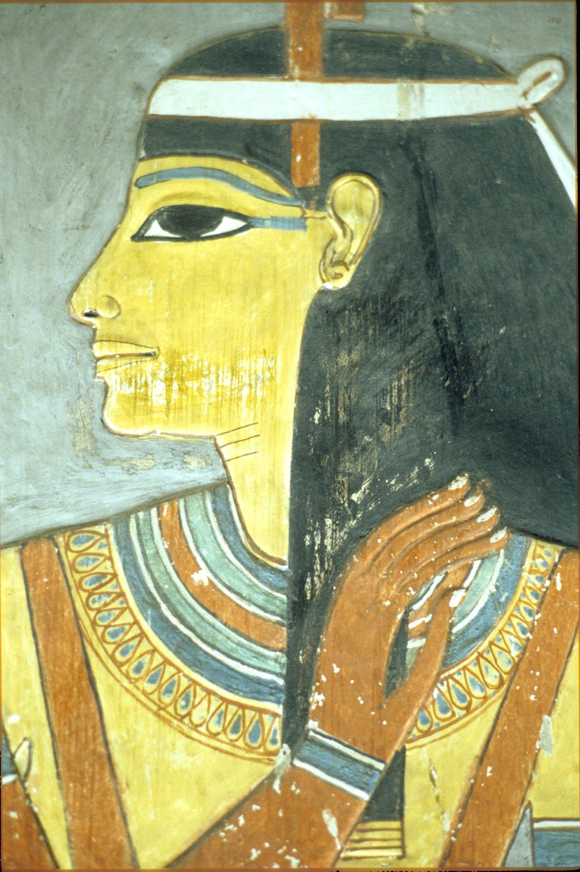 Forntida Egypten, Väggmålning, Gudinnan Hathor, Horemhebs grav, Thebe av School Egyptian