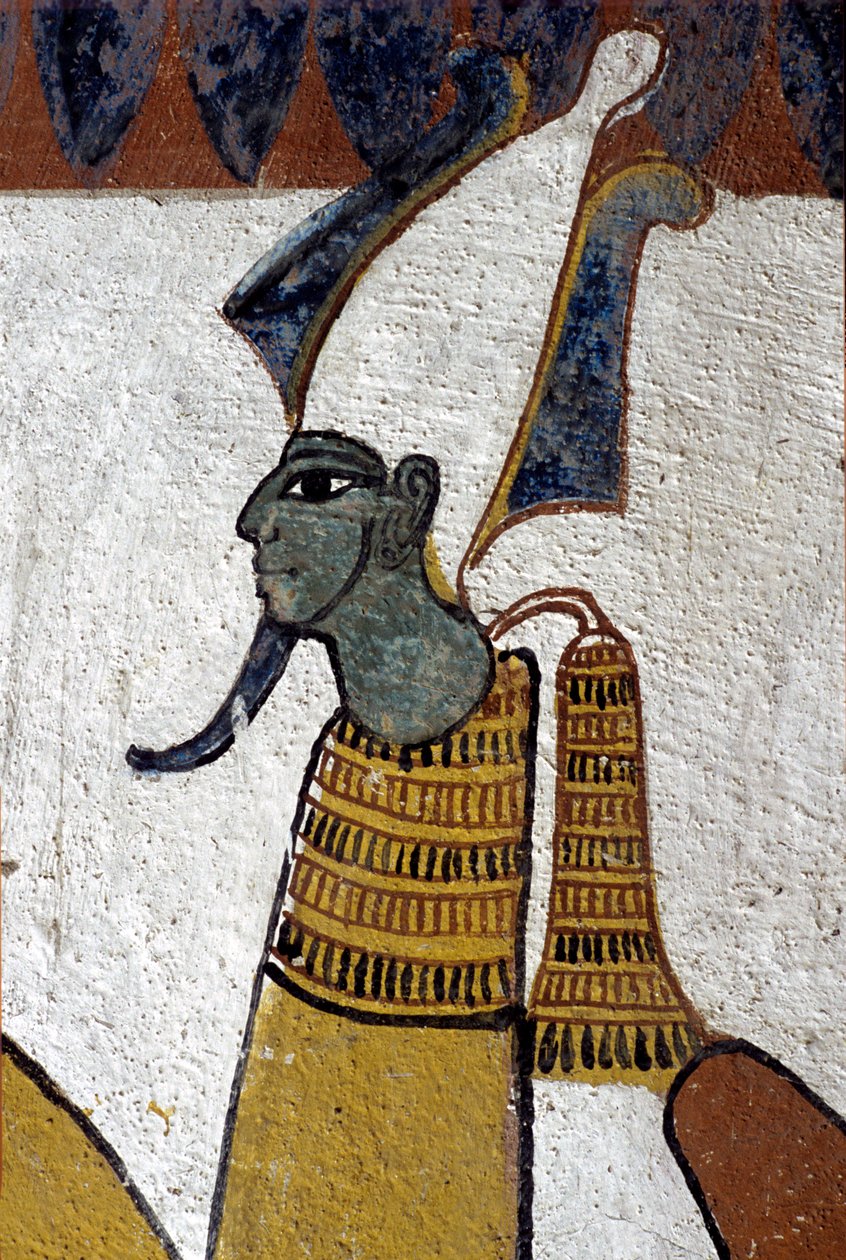 Forntida Egypten, Väggmålning Sennedjems grav, Deir el Medina, Thebe, De adligas grav av School Egyptian
