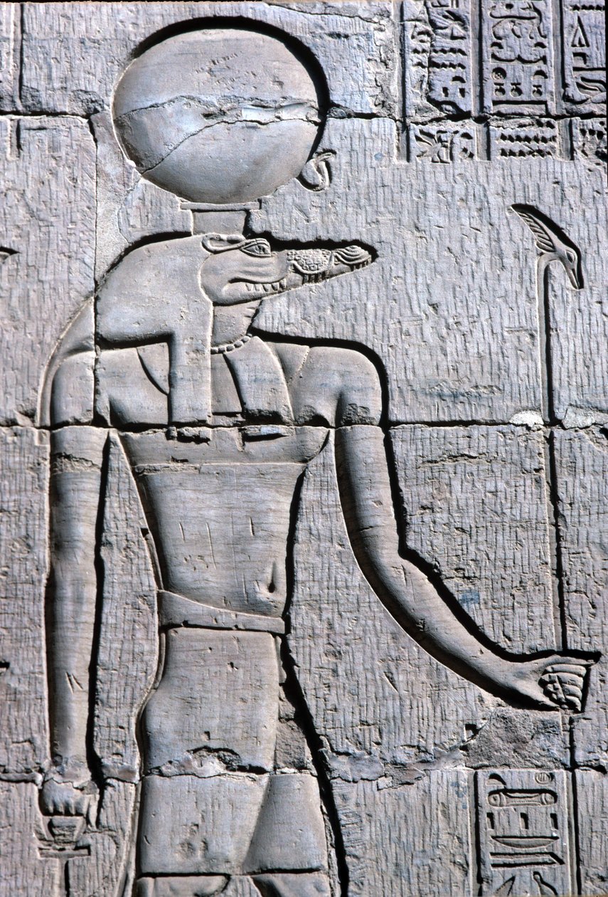 Forntida Egypten, Väggmålning/ristning, Sebek bär en ankh av School Egyptian