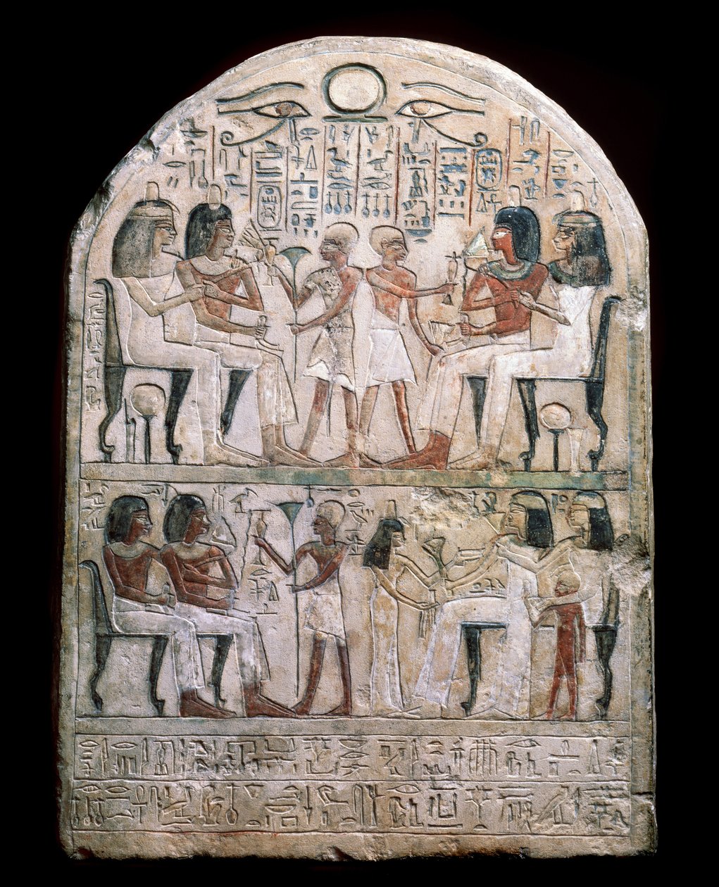 Egyptisk antiken: stele dekorerad med en scen för hyllning till faraonerna. Hellenistisk (eller ptolemaisk) period 156 f.Kr. Eremitagemuseet, Sankt Petersburg av School Egyptian