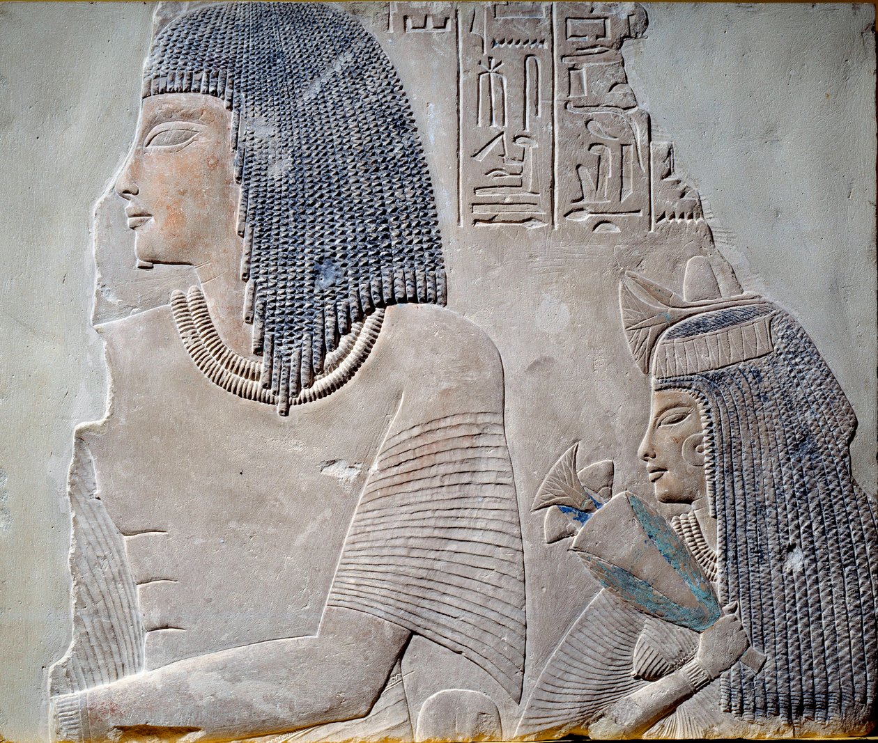 Konst Egypten: Ieneminet och hans fru Takha. Fresk av New Empire-perioden av den 18:e dynastin (1300-talet f.Kr.). Paris, Louvren av School Egyptian