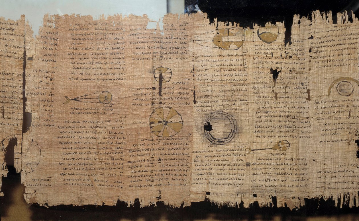 Egyptisk antikvitet: astronomisk papyrus av Eudox. Ptolemaisk tid (332-30 f.Kr.). Från Egypten. Paris, Louvren av School Egyptian