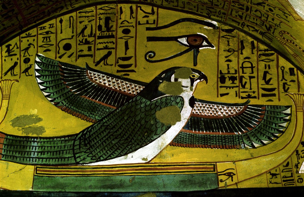 Luxor - Thebe: Webbplats för DEIR EL MEDINEH. By och nekropolis för hantverkare. Detalj av en grav från 18:e dynastin. av School Egyptian