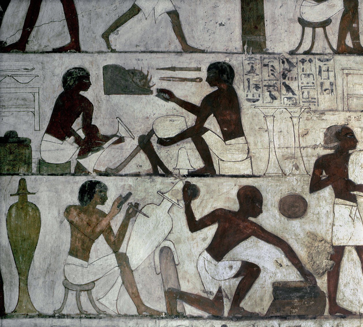 Luxor Thebe: De adligas nekropol, Rekhmires grav, hantverkare. av School Egyptian