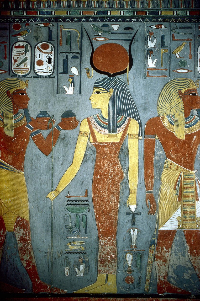 Luxor, Thebe: Konungarnas dal, Horemhebs grav (-1343 - -1314), egyptisk farao, på vilken gudinnan Isis visas. av School Egyptian
