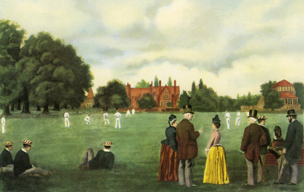 Big Side Cricket, Rugby School, England, från "English Public Schools" av Rex Warner av School English