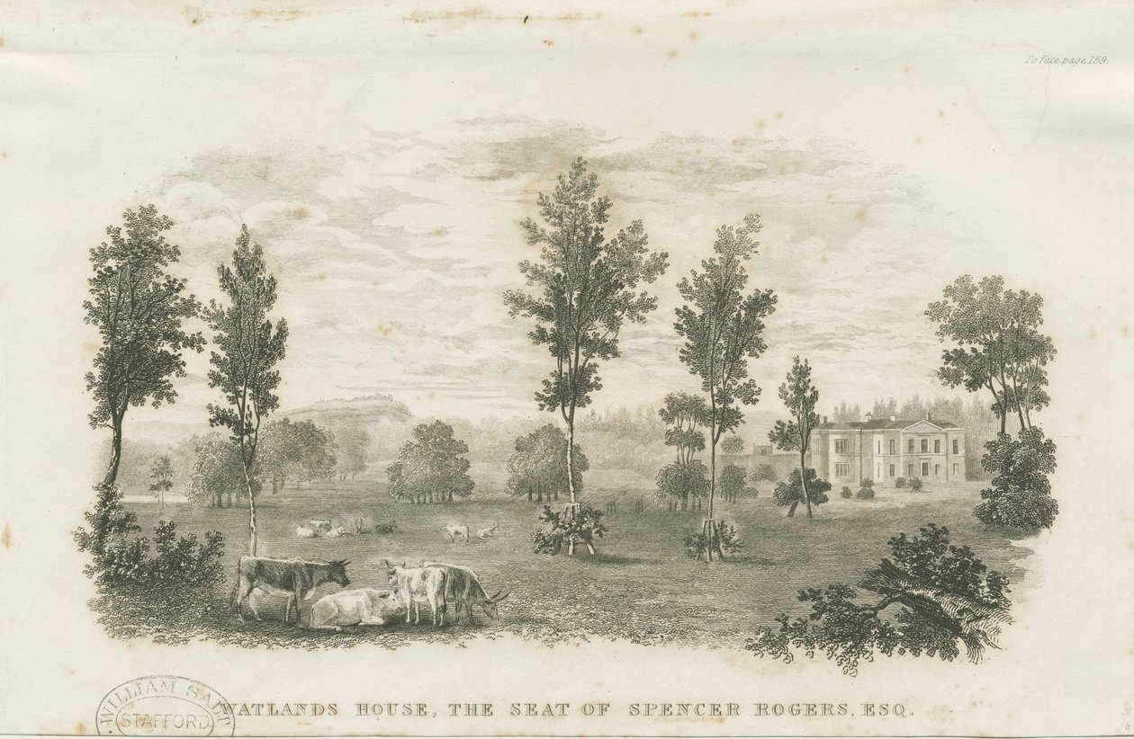 Burslem - Watlands House: gravyr och [?1800-talet] (tryck) av School English
