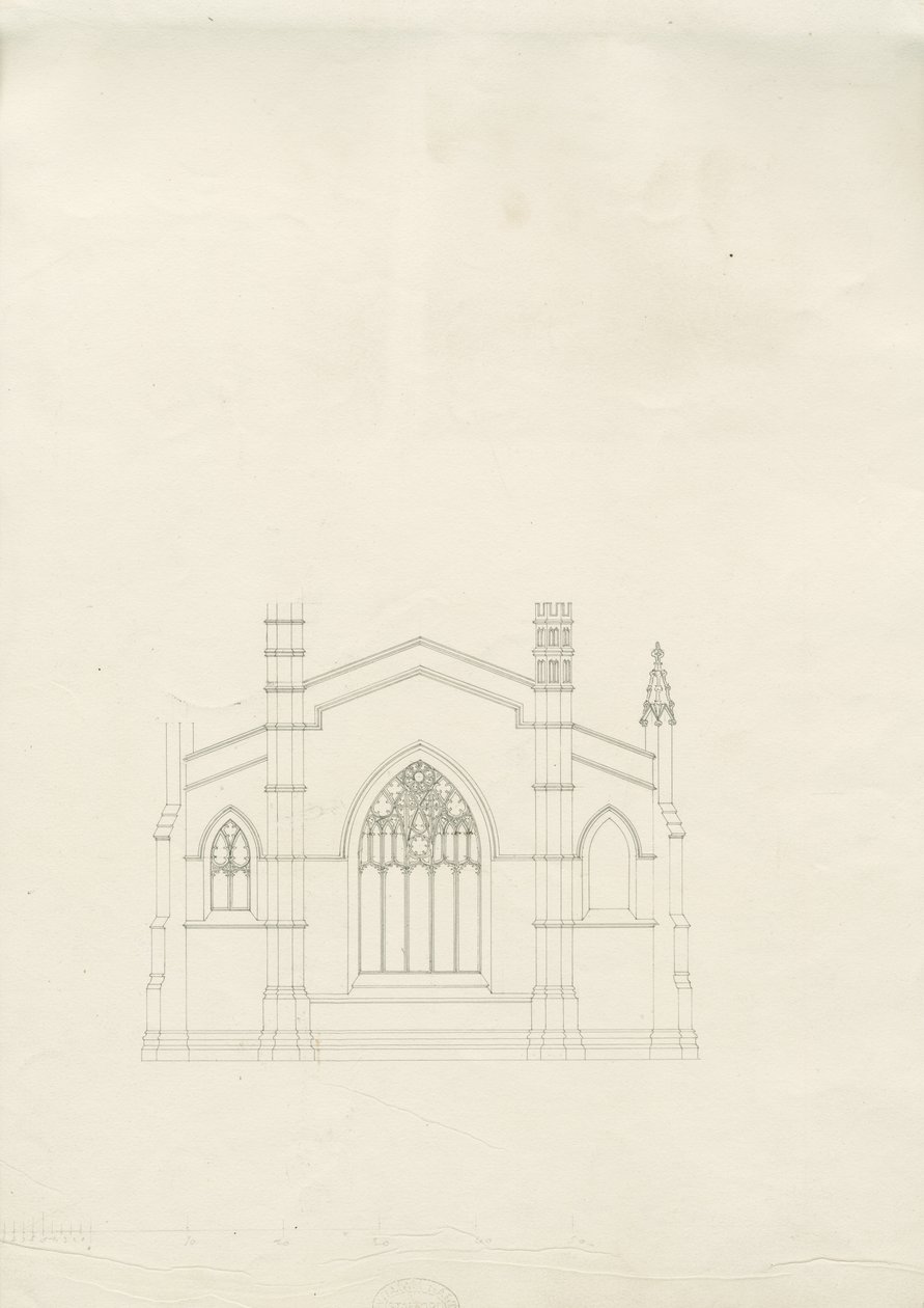 Burton-upon-Trent - Holy Trinity Church: teckning, nd [?1820-talet] (teckning) av School English
