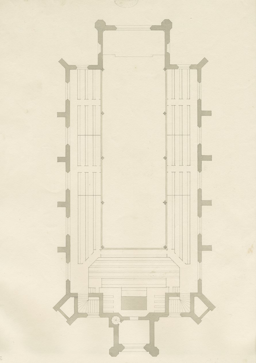 Burton-upon-Trent - Holy Trinity Church: teckning, nd [?1820-talet] (teckning) av School English