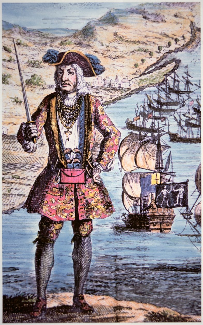 Kapten Bartholomew Roberts, graverad av James Basire av School English