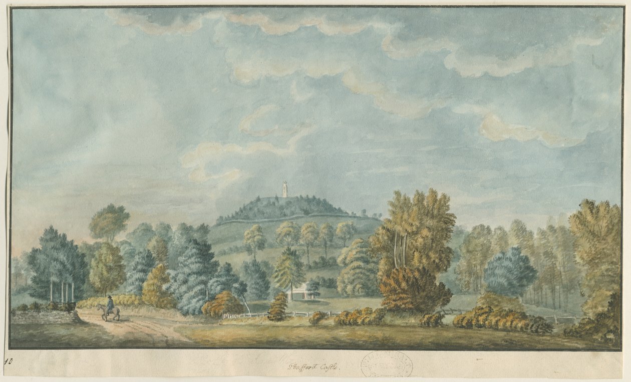 Castle Church - Castle Hill: akvarellmålning och [1700-talet] (målning) av School English