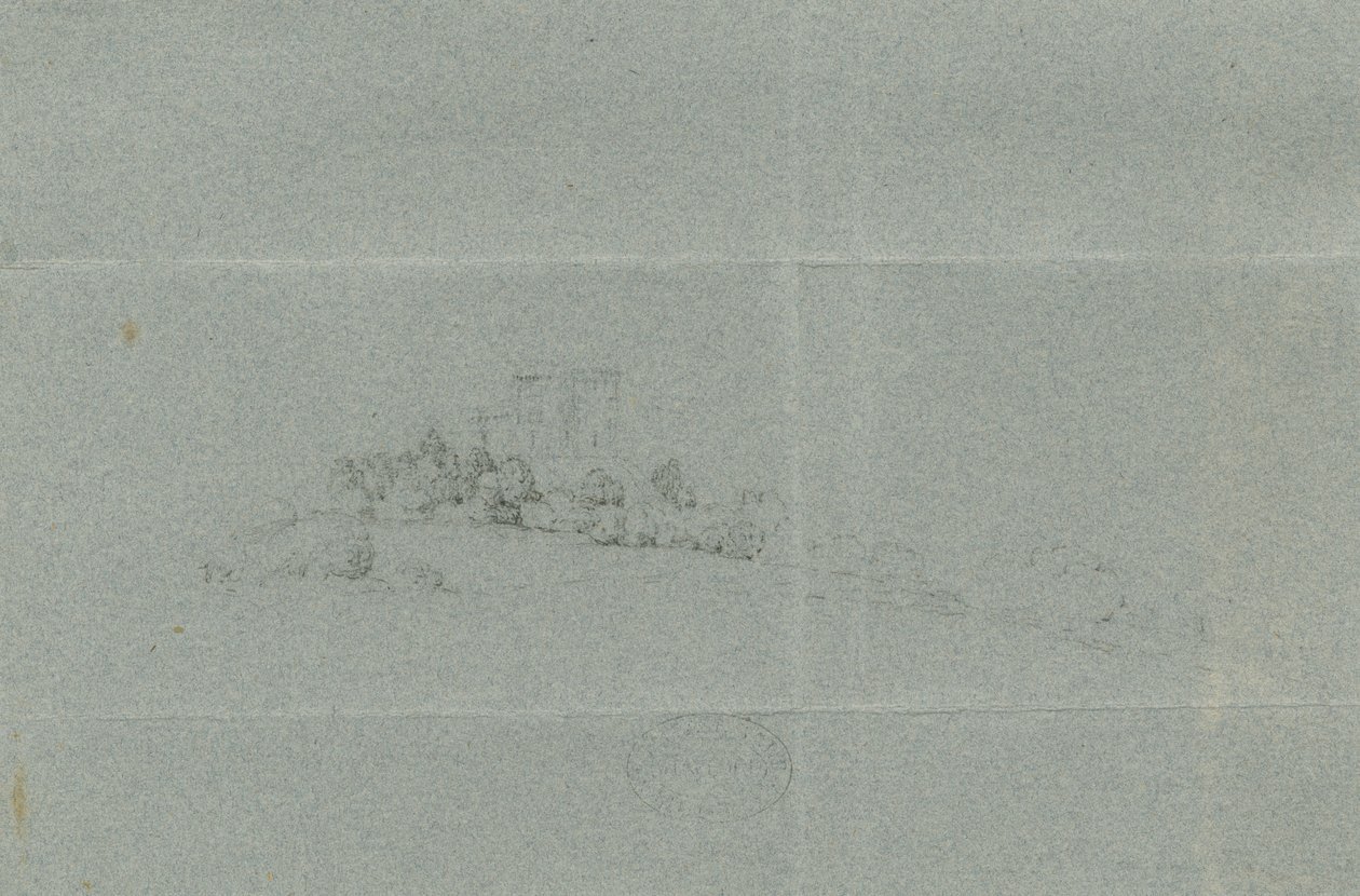 Castle Church - Stafford Castle: blyertsteckning, nd [?1800-talet] (teckning) av School English