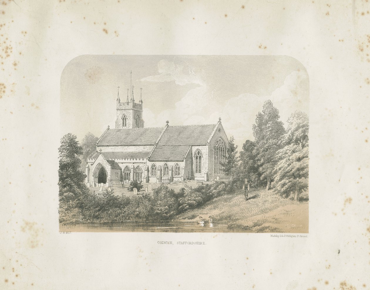 Colwich Church: tonad litografi av School English