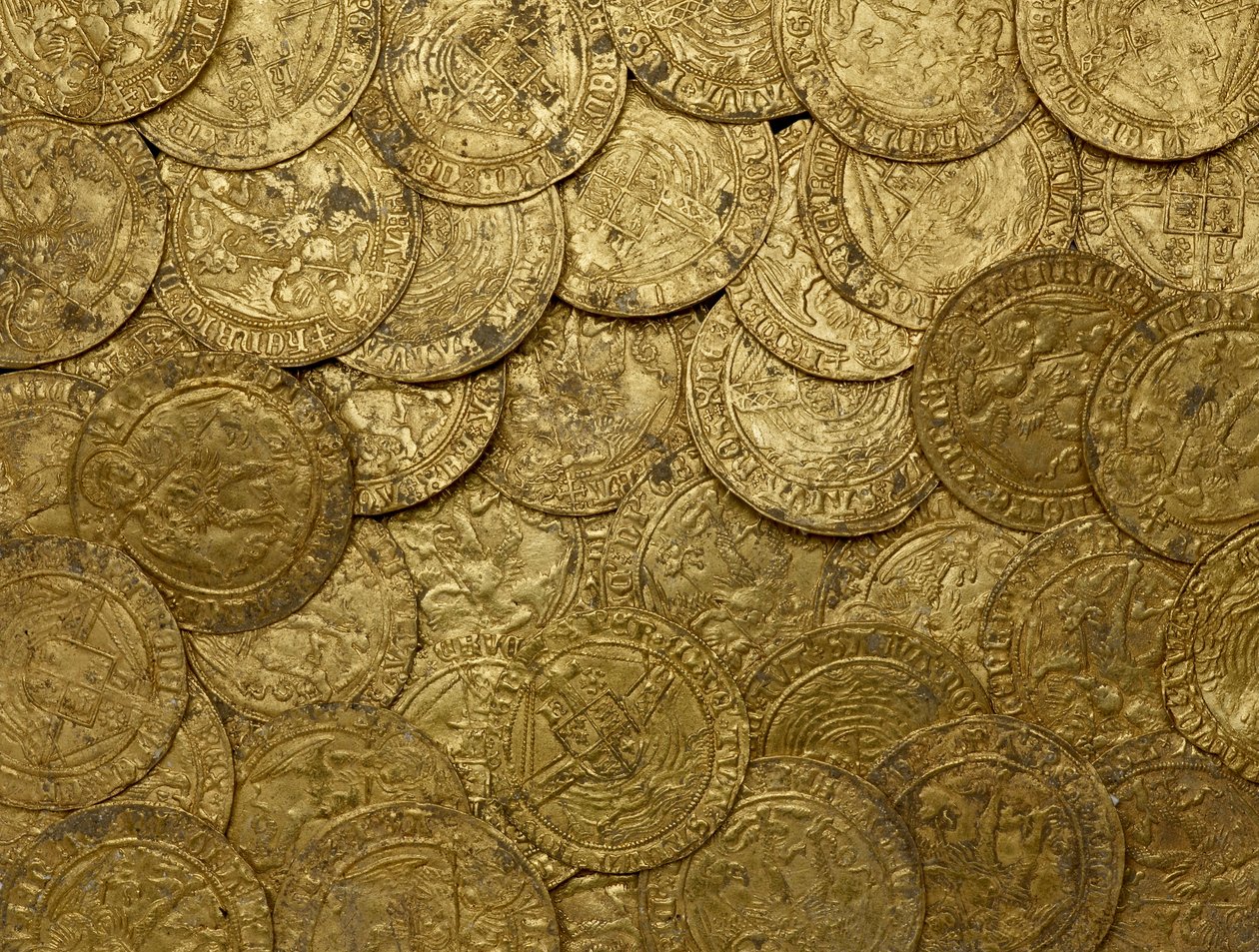 Komplett Tudor guldförråd, Asthall Hoard, från Asthall av School English