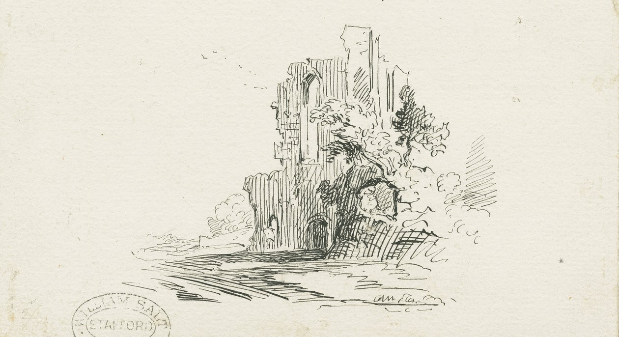 Croxden Abbey: ritning med penna och bläck, nd [?1800-talet] (teckning) av School English