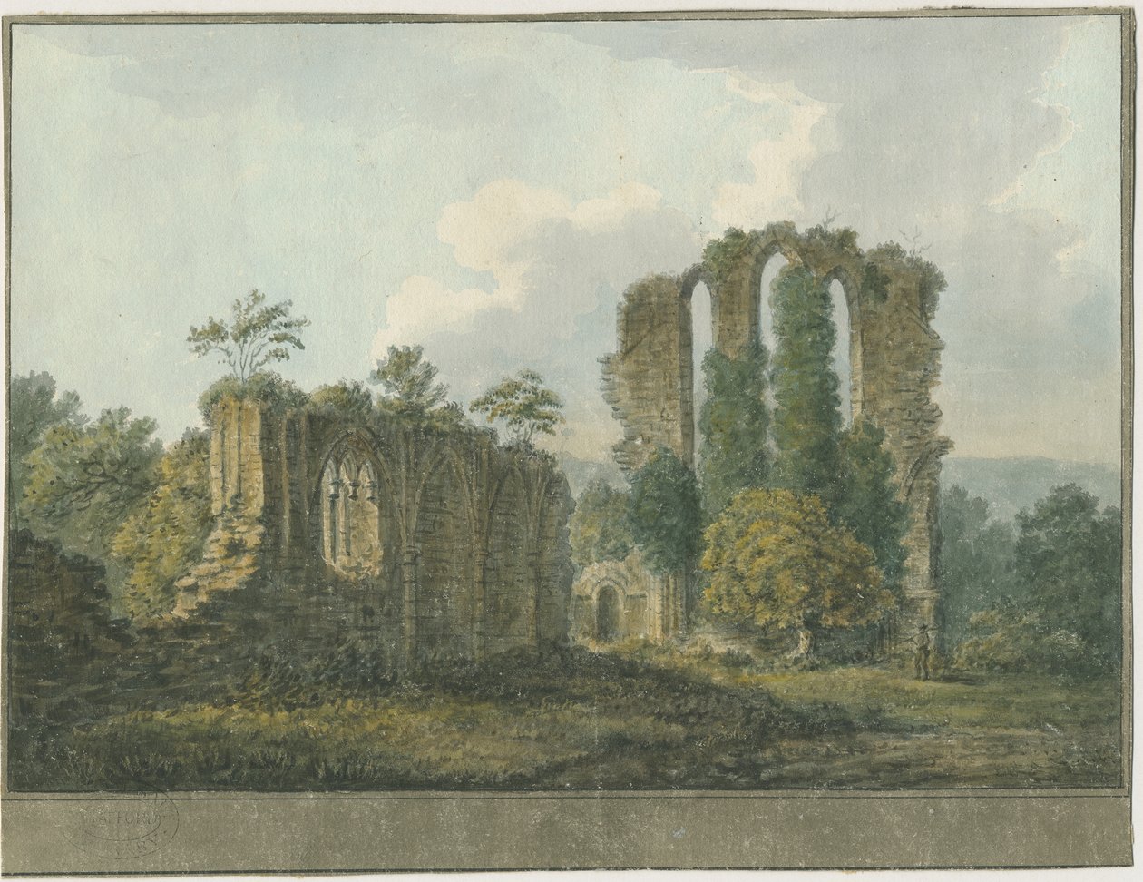 Croxden Abbey: akvarellmålning, nd [1805] (målning) av School English