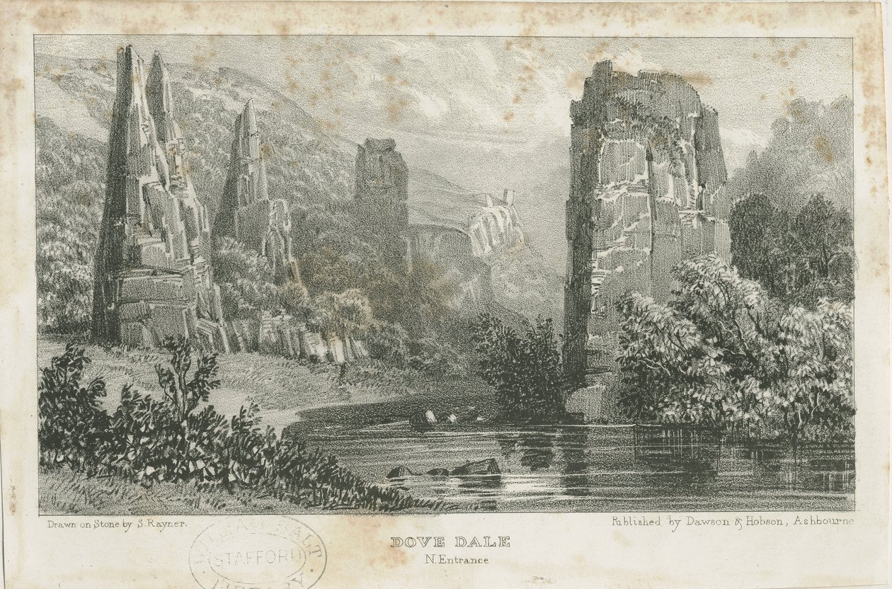 Dovedale - landskap: litografi, nd [c.1839] (tryck) av School English