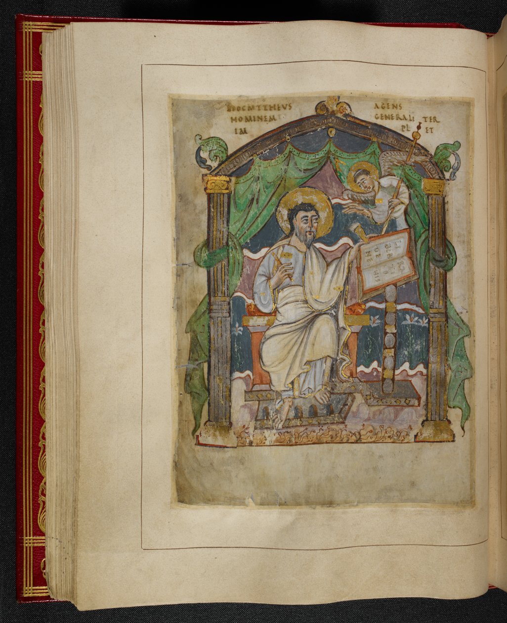 Evangelistporträtt av St Matteus från Æthelstan-evangelierna (även känd som kröningsevangelierna) av School English