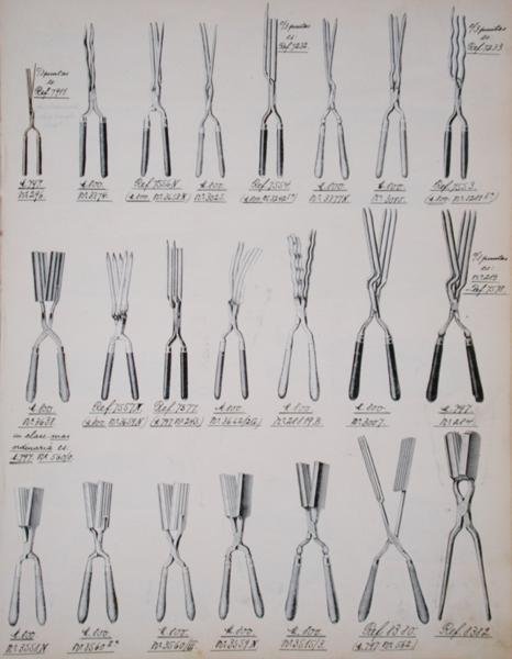 Hårlocktång, från en handelskatalog över inhemska varor och tillbehör, ca 1890-1910 (färg litho) av School English