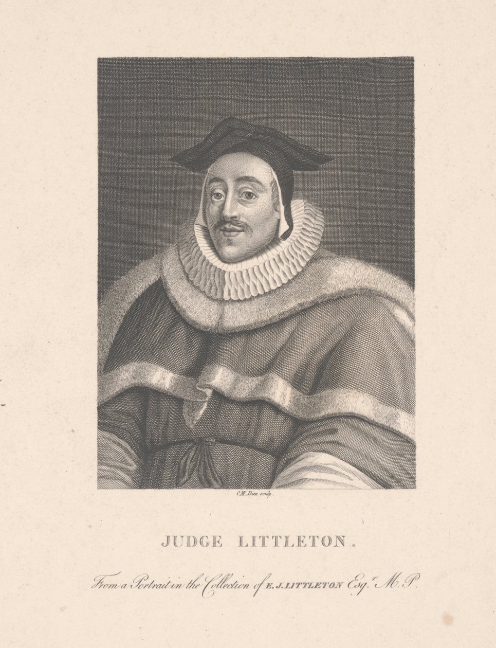 Domare Littleton, graverad av C. M. Dien (gravyr) av School English