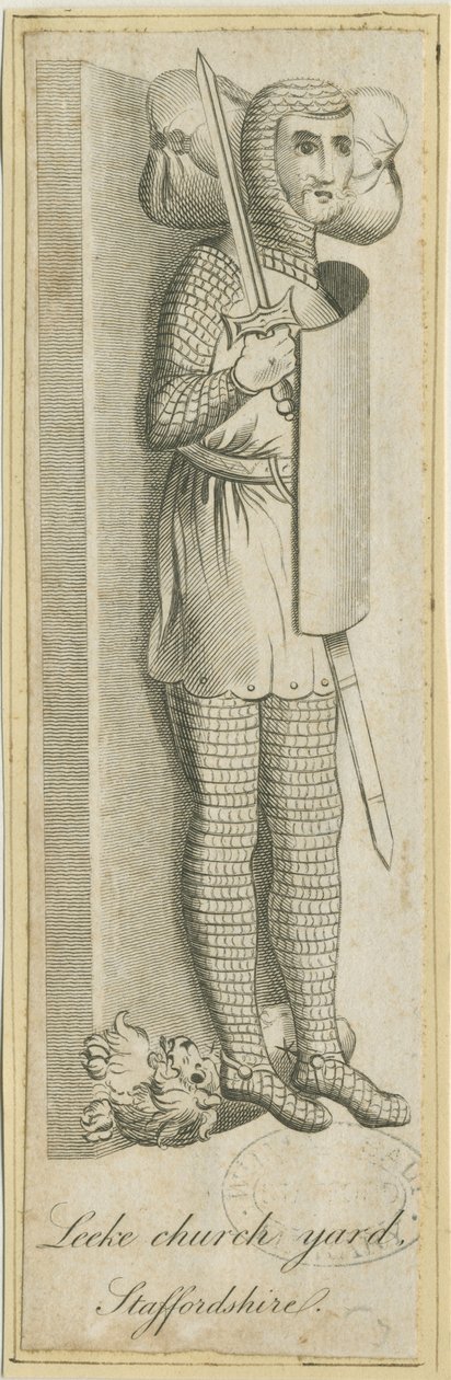 Purjolökskyrkogård - Riddare: gravyr och [?1700-talet] (tryck) av School English