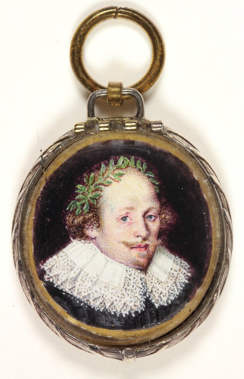 Medaljong som innehåller ett huvud av Michael Drayton (akvarell på veläng) (se även 3075924 och 3075924) av School English