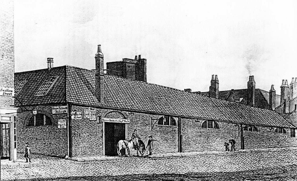 Major Fouberts Ridakademi, ca 1800 (gravyr) av School English