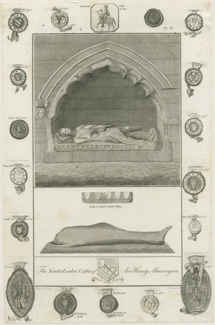 Mavesyn Ridware - Tomb of Sir Henry Mavesyn: gravyr av School English