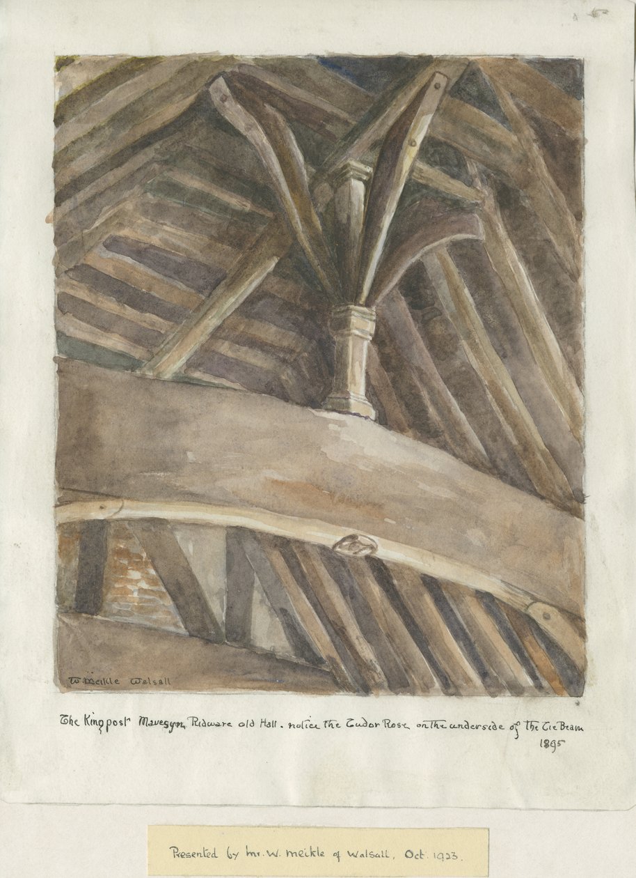 Mavesyn Ridware Hall - Gatehouse: målning av School English